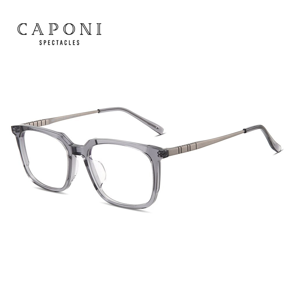 CAPONI Titanium Glasses Men Frame Optical Square Business Style Designer Eyeglasses Frames For Men Support Diopter J2001