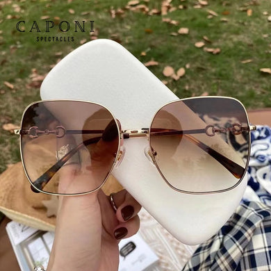 CAPONI Women Sunglasses  Brand Designer Sun Glasses For Female Trendy Gradient Lens Eyewear With Box Packing CP882