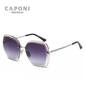 CAPONI Hollow Frame Sunglasses Gradient Color Trends Stylish Sun Glasses For Women  Design Eyewear CP31518