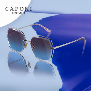CAPONI Hollow Frame Sunglasses Gradient Color Trends Stylish Sun Glasses For Women  Design Eyewear CP31518