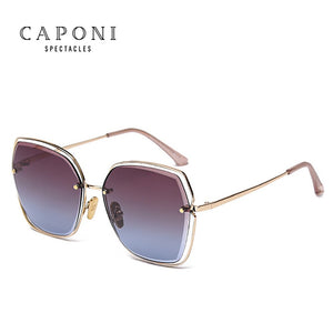 CAPONI Hollow Frame Sunglasses Gradient Color Trends Stylish Sun Glasses For Women  Design Eyewear CP31518