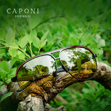 CAPONI  Designer Sunglasses Men Photochromic Driving Male Glasses Polarized Brown Men's Sun Glasses UV400 BSYS8606