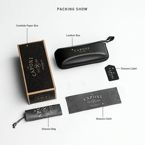 CAPONI  Designer Sunglasses Men Photochromic Driving Male Glasses Polarized Brown Men's Sun Glasses UV400 BSYS8606