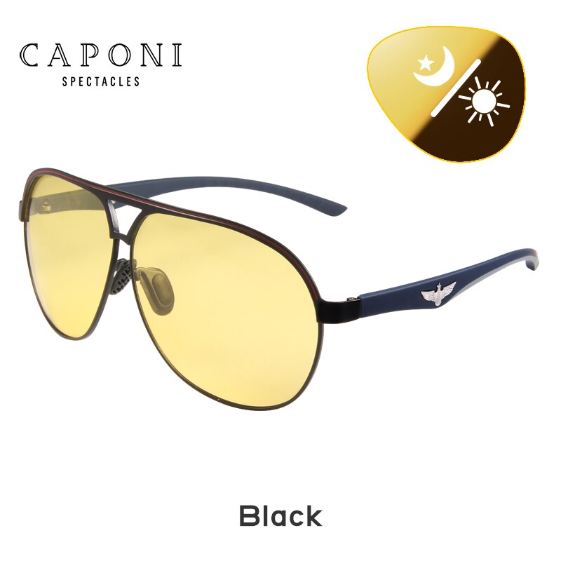 CAPONI  Designer Sunglasses Men Photochromic Driving Male Glasses Polarized Brown Men's Sun Glasses UV400 BSYS8606