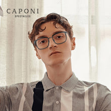 Load image into Gallery viewer, CAPONI Men Eyeglasses Classic Square Full Frame Glasses Anti Blue Light Protection Photochromic Optical Computer Glasses BF19019