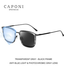 Load image into Gallery viewer, CAPONI Men Eyeglasses Classic Square Full Frame Glasses Anti Blue Light Protection Photochromic Optical Computer Glasses BF19019