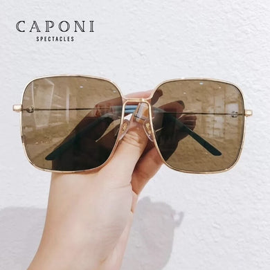CAPONI Occhiali da sole oversize Donna Muti Colori Suqare Montatura in metallo Occhiali alla moda Brand Design Occhiali da sole CP4460 