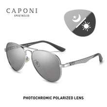 Load image into Gallery viewer, CAPONI Pilot Men Sunglasses Photochromic Polarized  Men&#39;s Sun Glasses Double Bridge Brand Design Carbon Fiber Arm Eyewear BS3110
