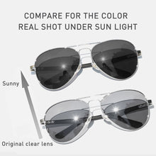 Load image into Gallery viewer, CAPONI Pilot Men Sunglasses Photochromic Polarized  Men&#39;s Sun Glasses Double Bridge Brand Design Carbon Fiber Arm Eyewear BS3110