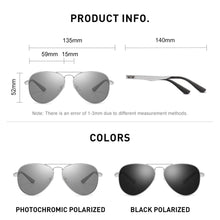 Load image into Gallery viewer, CAPONI Pilot Men Sunglasses Photochromic Polarized  Men&#39;s Sun Glasses Double Bridge Brand Design Carbon Fiber Arm Eyewear BS3110