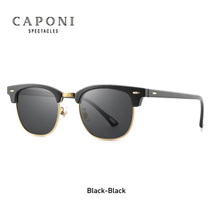 CAPONI Polarized Festival Sunglasses Men Handmade TR90 Metal Eyewear Male  Brand Retro Sun Shades For Women UV400 CP3101