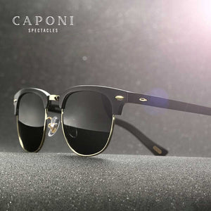 CAPONI Polarized Festival Sunglasses Men Handmade TR90 Metal Eyewear Male  Brand Retro Sun Shades For Women UV400 CP3101