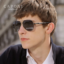 Load image into Gallery viewer, CAPONI Polarized Sun Glasses For Men Pilot Avation Classic Brand Designer Sunglasses Glass Material Black Shades For Male CP9812