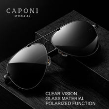 Load image into Gallery viewer, CAPONI Polarized Sun Glasses For Men Pilot Avation Classic Brand Designer Sunglasses Glass Material Black Shades For Male CP9812