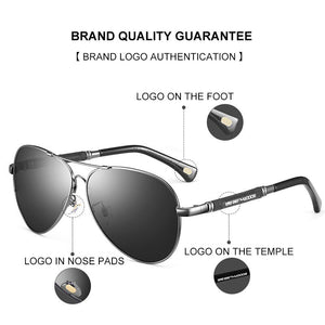 CAPONI Polarized Sun Glasses For Men Pilot Avation Classic Brand Designer Sunglasses Glass Material Black Shades For Male CP9812