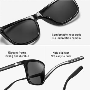 CAPONI Polarized Sunglasses Men Photochromic Clear Vision Eye Glasses 100% UV Protect Square Driving Sun Glasses For Men BS387
