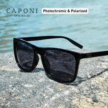 Load image into Gallery viewer, CAPONI Polarized Sunglasses Men Photochromic Clear Vision Eye Glasses 100% UV Protect Square Driving Sun Glasses For Men BS387