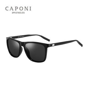 CAPONI Polarized Sunglasses Men Photochromic Clear Vision Eye Glasses 100% UV Protect Square Driving Sun Glasses For Men BS387