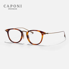 Load image into Gallery viewer, CAPONI Pure Titanium Eyeglasses For Men Vintage Design Frame Glasses Support Customized Prescription Optical Men's Glasses J5307