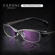 Load image into Gallery viewer, CAPONI Pure Titanium Glasses Frame Square Semi-Rimless Business Eyeglasses Optical Computer Prescription Eyewear For Men J1107