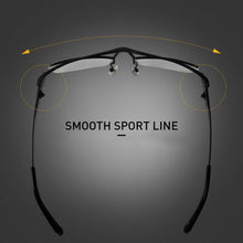 Load image into Gallery viewer, CAPONI Pure Titanium Glasses Frame Square Semi-Rimless Business Eyeglasses Optical Computer Prescription Eyewear For Men J1107