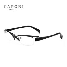 Load image into Gallery viewer, CAPONI Pure Titanium Glasses Frame Square Semi-Rimless Business Eyeglasses Optical Computer Prescription Eyewear For Men J1107