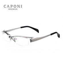 Load image into Gallery viewer, CAPONI Pure Titanium Glasses Frame Square Semi-Rimless Business Eyeglasses Optical Computer Prescription Eyewear For Men J1107