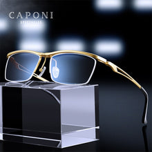 Load image into Gallery viewer, CAPONI Pure Titanium Men&#39;s Eyeglasses  Fliped Up Square Frame Glasses Blue Light Blocking Optical Glasses JF11489