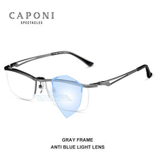 Load image into Gallery viewer, CAPONI Pure Titanium Men&#39;s Eyeglasses  Fliped Up Square Frame Glasses Blue Light Blocking Optical Glasses JF11489