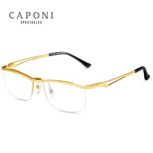 Load image into Gallery viewer, CAPONI Pure Titanium Men&#39;s Eyeglasses  Fliped Up Square Frame Glasses Blue Light Blocking Optical Glasses JF11489