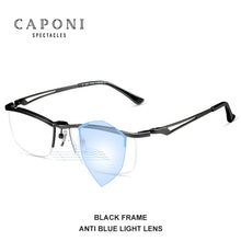 Load image into Gallery viewer, CAPONI Pure Titanium Men&#39;s Eyeglasses  Fliped Up Square Frame Glasses Blue Light Blocking Optical Glasses JF11489