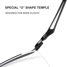 Load image into Gallery viewer, CAPONI Pure Titanium Men&#39;s Eyeglasses  Fliped Up Square Frame Glasses Blue Light Blocking Optical Glasses JF11489