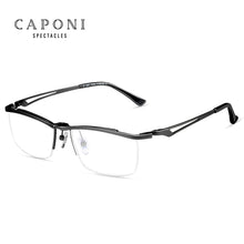 Load image into Gallery viewer, CAPONI Pure Titanium Men&#39;s Eyeglasses  Fliped Up Square Frame Glasses Blue Light Blocking Optical Glasses JF11489