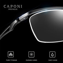 Load image into Gallery viewer, CAPONI Pure Titanium Men&#39;s Eyeglasses  Fliped Up Square Frame Glasses Blue Light Blocking Optical Glasses JF11489