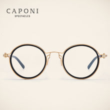 Carica l&#39;immagine nel visualizzatore di Gallery, CAPONI Pure Titanium Men&#39;s Glasses Frame Popular Retro Round Eye Frames Support Customized Prescription Optical Glasses F0042