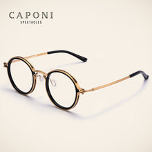 Carica l&#39;immagine nel visualizzatore di Gallery, CAPONI Pure Titanium Men&#39;s Glasses Frame Popular Retro Round Eye Frames Support Customized Prescription Optical Glasses F0042