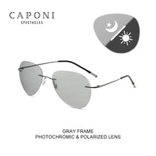 Load image into Gallery viewer, CAPONI Rimless Avation Sun Glasses For Men Discoloration Driving Fishing Polarized Sunglasses Light Weight Shades Male BS7466