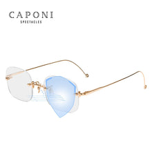 Load image into Gallery viewer, CAPONI Rimless Eyeglasses Pure Titanium Women Glasses Frame Trend Photochromic Filter Blue Ray Computer Glasses BF31429