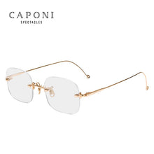 Load image into Gallery viewer, CAPONI Rimless Eyeglasses Pure Titanium Women Glasses Frame Trend Photochromic Filter Blue Ray Computer Glasses BF31429