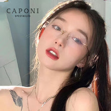 Load image into Gallery viewer, CAPONI Rimless Eyeglasses Pure Titanium Women Glasses Frame Trend Photochromic Filter Blue Ray Computer Glasses BF31429