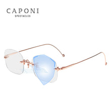 Load image into Gallery viewer, CAPONI Rimless Eyeglasses Pure Titanium Women Glasses Frame Trend Photochromic Filter Blue Ray Computer Glasses BF31429