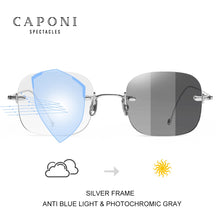 Load image into Gallery viewer, CAPONI Rimless Eyeglasses Pure Titanium Women Glasses Frame Trend Photochromic Filter Blue Ray Computer Glasses BF31429