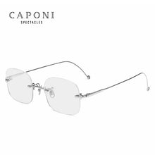 Load image into Gallery viewer, CAPONI Rimless Eyeglasses Pure Titanium Women Glasses Frame Trend Photochromic Filter Blue Ray Computer Glasses BF31429