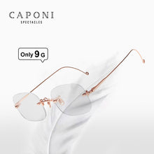 Load image into Gallery viewer, CAPONI Rimless Eyeglasses Pure Titanium Women Glasses Frame Trend Photochromic Filter Blue Ray Computer Glasses BF31429