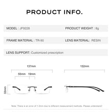 Load image into Gallery viewer, CAPONI Rimless Glasses Frame Men Clear Computer Eyeglasses TR-90 Material Frame Anti Harmful Blue Light Glasses For Male JF9228