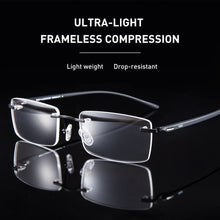 Load image into Gallery viewer, CAPONI Rimless Glasses Frame Men Clear Computer Eyeglasses TR-90 Material Frame Anti Harmful Blue Light Glasses For Male JF9228