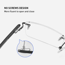Load image into Gallery viewer, CAPONI Rimless Glasses Frame Men Clear Computer Eyeglasses TR-90 Material Frame Anti Harmful Blue Light Glasses For Male JF9228