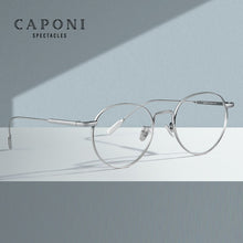 Load image into Gallery viewer, CAPONI Round Men&#39;s Glasses Frame Half Titanium Eyeglasses Blue Light Blocking Computer Glasses 2022  Eyewear oculos JF3228