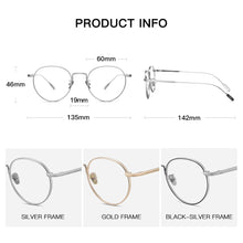 Load image into Gallery viewer, CAPONI Round Men&#39;s Glasses Frame Half Titanium Eyeglasses Blue Light Blocking Computer Glasses 2022  Eyewear oculos JF3228