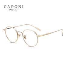 Load image into Gallery viewer, CAPONI Round Men&#39;s Glasses Frame Half Titanium Eyeglasses Blue Light Blocking Computer Glasses 2022  Eyewear oculos JF3228